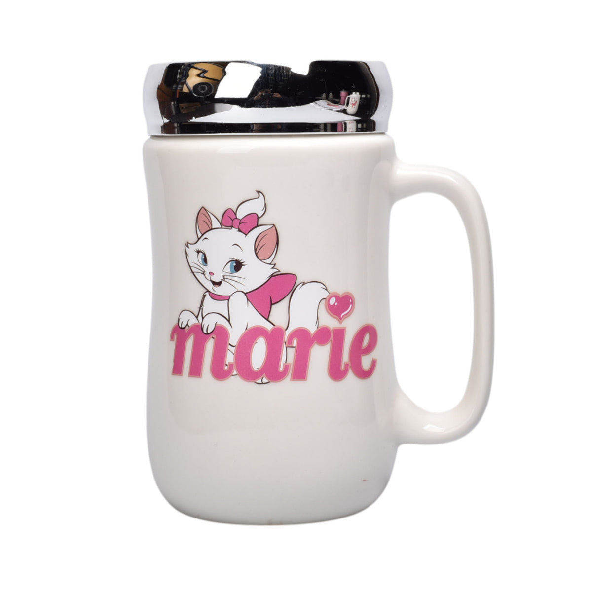 pocillo ceramica diseño gato con tapa 450ml dim:7x14