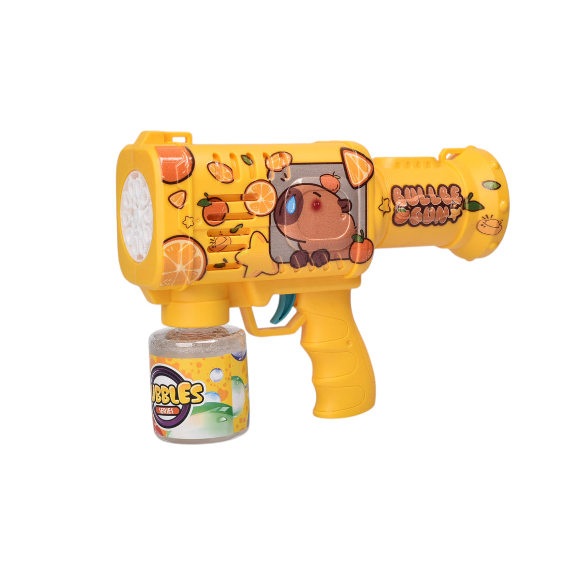 juguete pistola de burbujas capybara  plastico dim:15x6x21