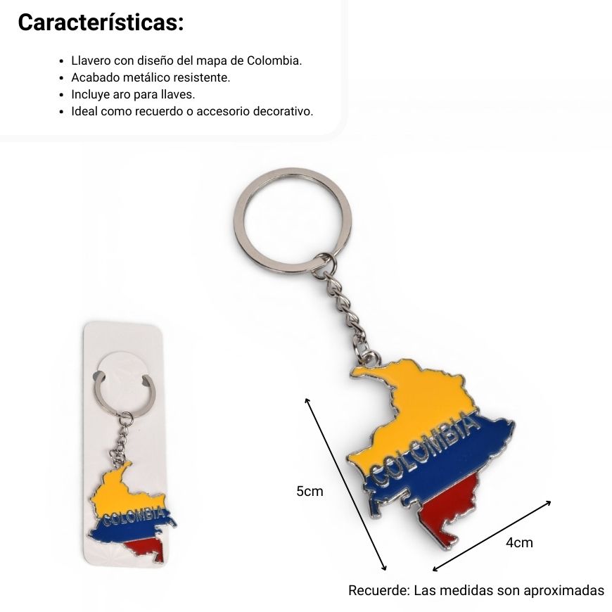 llavero metal colombia dim:5x4
