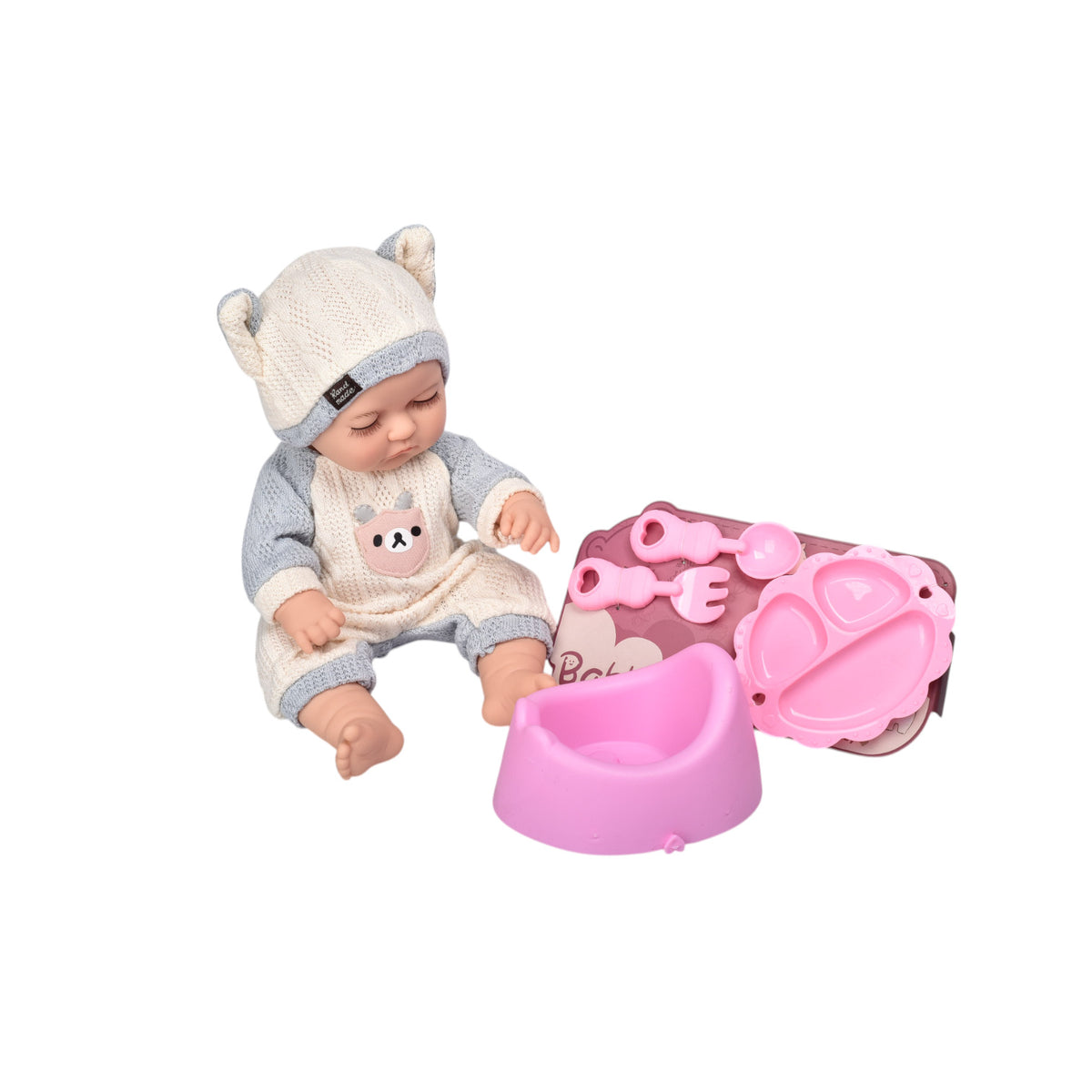 juguete bebe muñeca de caucho realista con accesorios dim:34x15x20