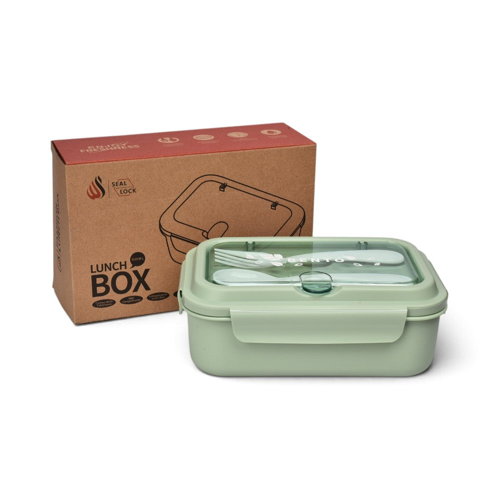 portacomida con cubiertos plastico 930ml