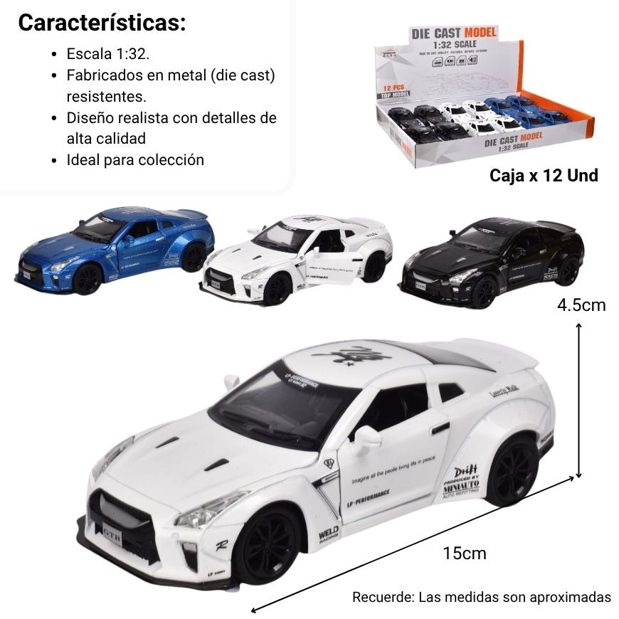 carro coleccion deportivo metalico escala 1/32