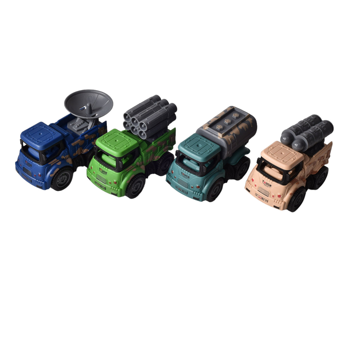 juguete set por 4 unidades carros militares plasticos