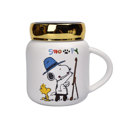 MUG POCILLO CERAMICA PERSONAJE CON TAPA ESPEJO 420ML