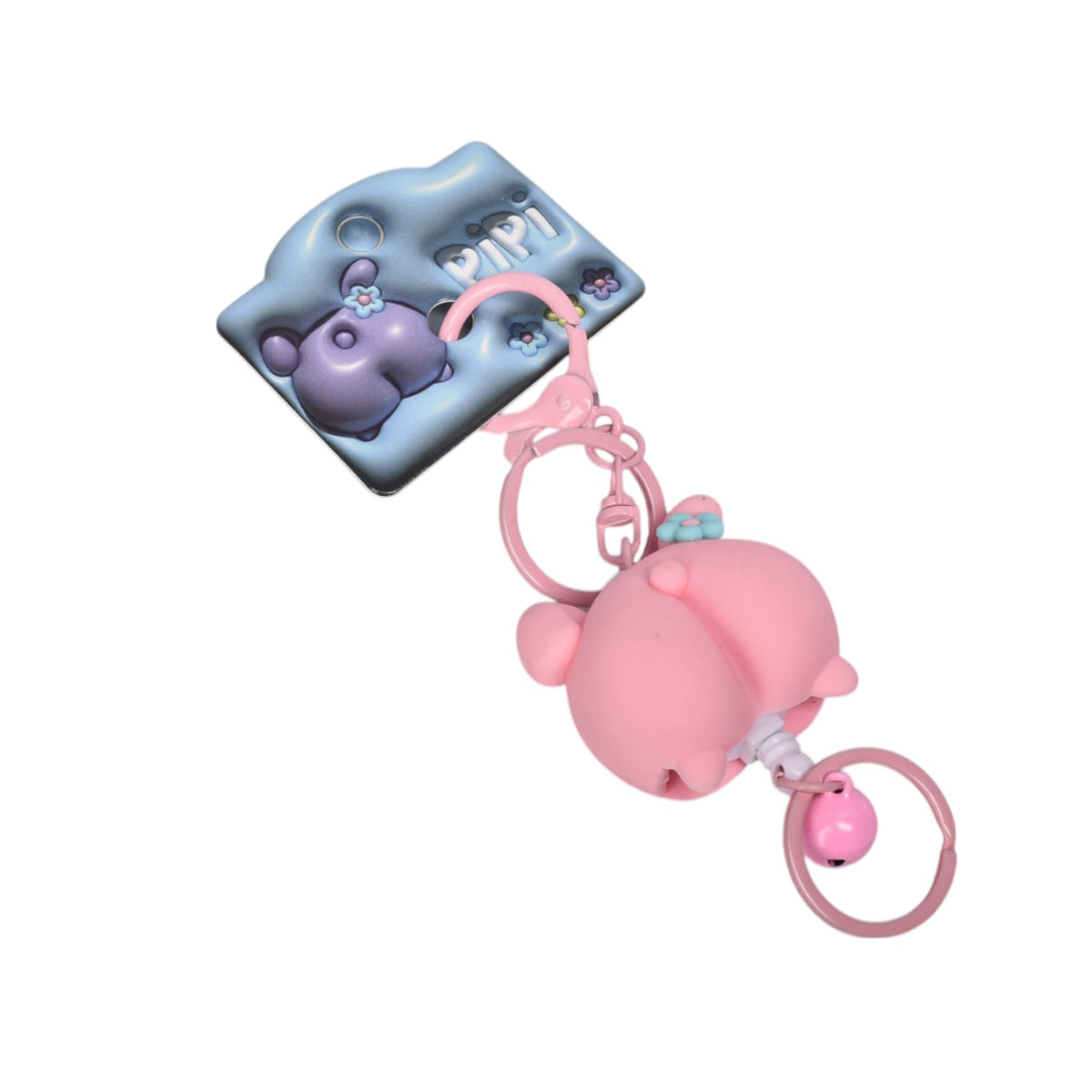 llavero plastico rosado dim:4x4x3