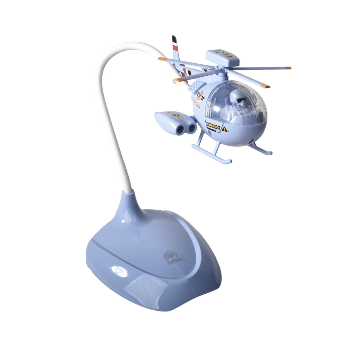 lampara con cable usb recargable forma helicoptero plastico