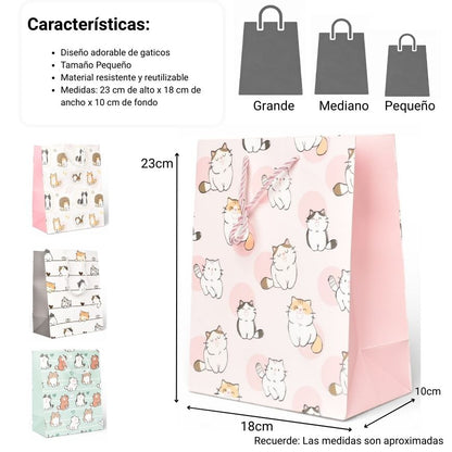 BOLSA PARA REGALO VARIOS COLORES DE PAPEL DIM:18X23X10