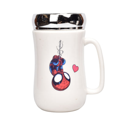 MUG POCILLO CERAMICA CON TAPA ESPEJO PERSONAJE 380ML DIM:14X7
