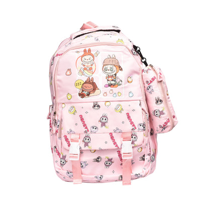 MALETA MORRAL CON CARTUCHERA POLIESTER PERSONAJE DIM:46X32X15