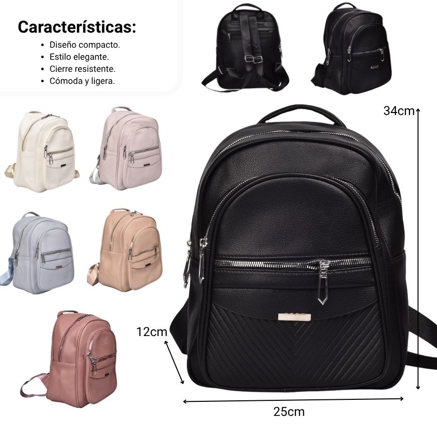 maleta morral dama sintetico dim:34x15x12cm