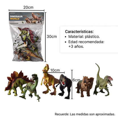 SET DINOSAURIOS JUGUETE DIDACTICO PLASTICO COLECCIÓN NIÑOS