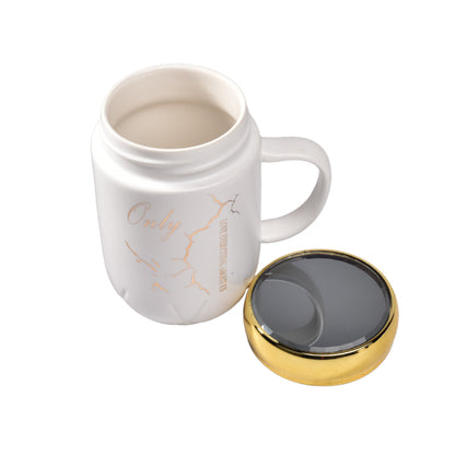 MUG POCILLO CON TAPA CERAMICA