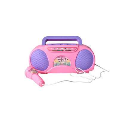 JUGUETE KARAOKE ROSADO CON MICROFONO DE PLASTICO CON SONIDO