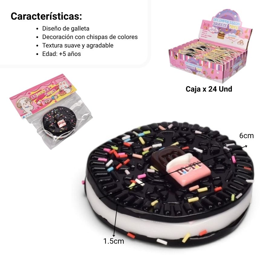 squishy anti estres forma galleta dim:6x2cm
