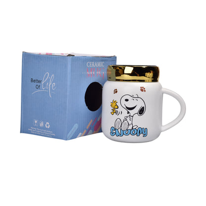MUG POCILLO CERAMICA PERSONAJE CON TAPA ESPEJO 420ML