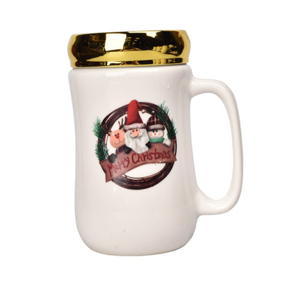 MUG POCILLO CERAMICA TAPA ESPEJO NAVIDAD 400ML