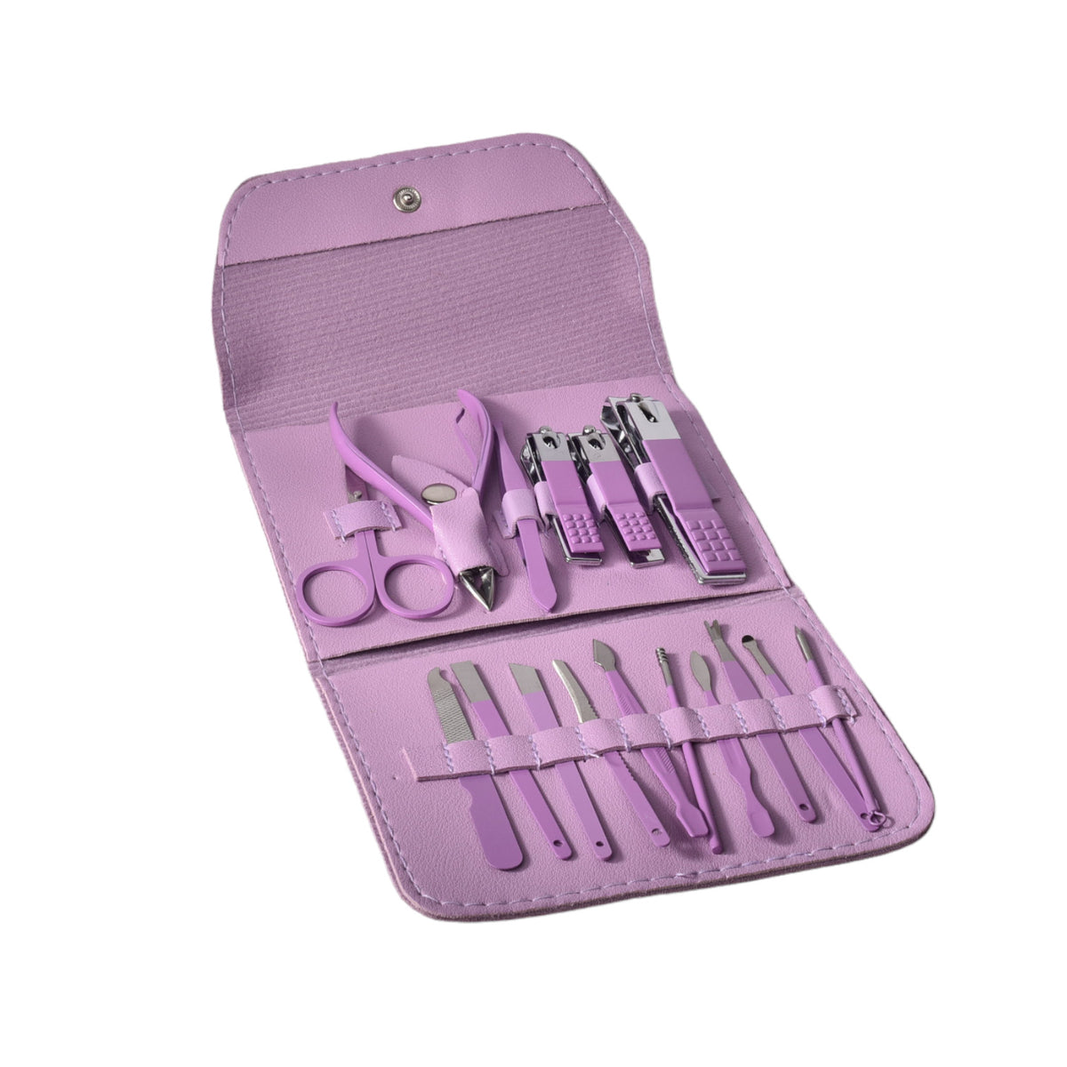 set cortauñas manicure 16 piezas sintetico+acero dim:11x14
