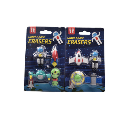 SET X 4 BORRADORES CON FORMA DE ASTRONAUTA