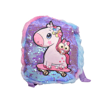 MORRAL UNICORNIO LENTEJUELAS PELUCHE INFANTIL