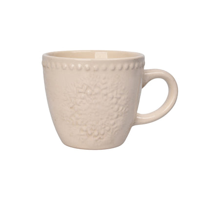 MUG POCILLO CERAMICA BEIGE 180ML DIM:8X8X7