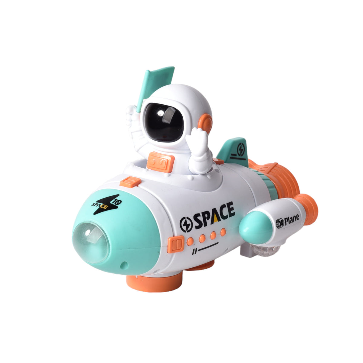 juguete astronauta de plastico con movimiento luces y sonido