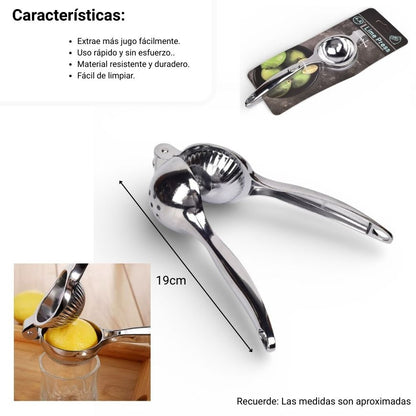 EXPRIMIDOR DE LIMON METAL PLATEADO DIM:6X19X3