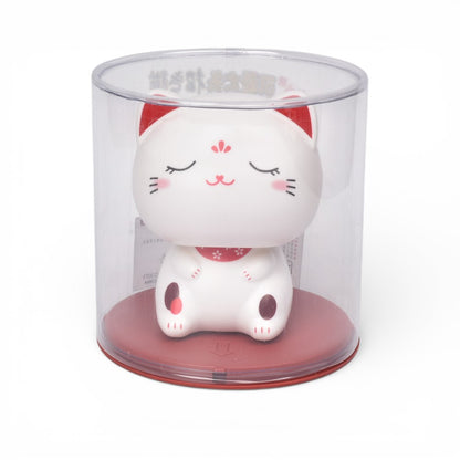 GATO DE LA SUERTE SOLAR PLASTICO COLOR BLANCO DIM:9X9X10