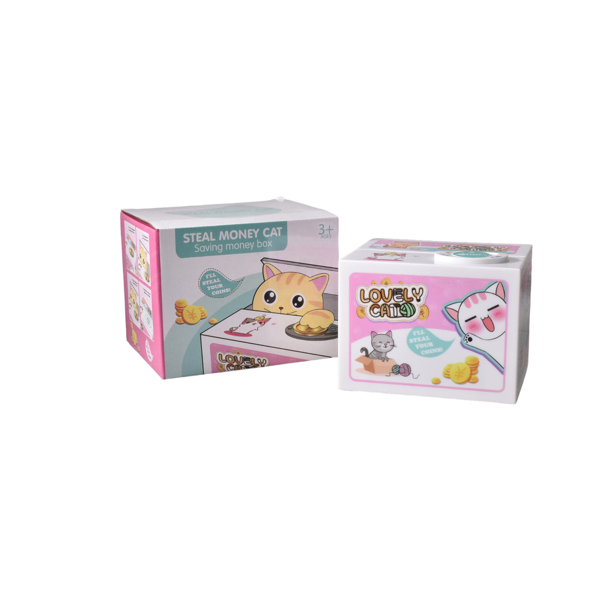 alcancia electronica gato caja de monedas