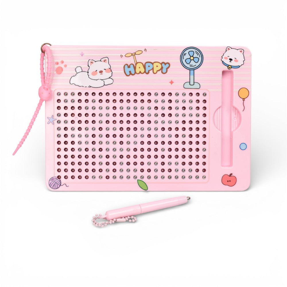 tablero magnetico rosado con lapiz plastico y metal dim:14x20
