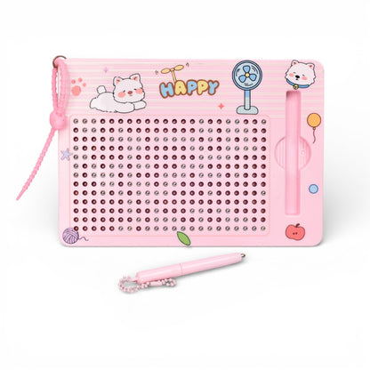TABLERO MAGNETICO ROSADO CON LAPIZ PLASTICO Y METAL DIM:14X20