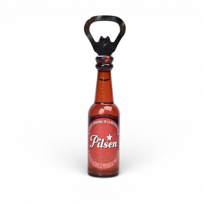 DESTAPADOR PLASTICO CON IMAN FORMA BOTELLA DIM:18X2X2
