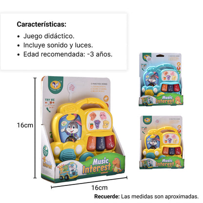 AUTOBUS PIANO JUGUETE MUSICAL BEBES  DIM:16x19x5