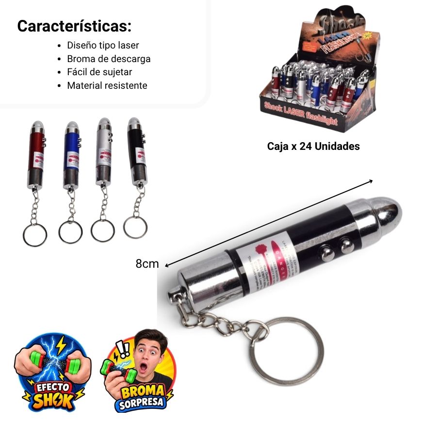llavero broma shock laser plastico dim:8x1.5cm