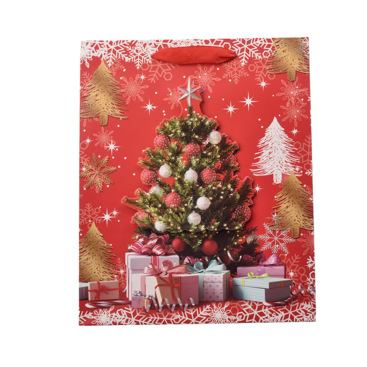 bolsa regalo en papel navidad tamaño mediano 32x26cm