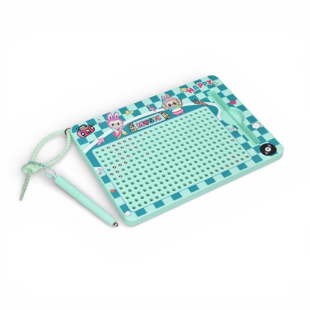 tablero magnetico azul verde con lapiz plastico y metal dim:14x20