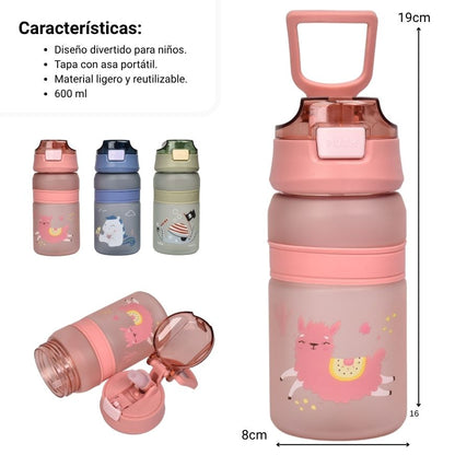 BOTELLA DE AGUA PLASTICO 600ML