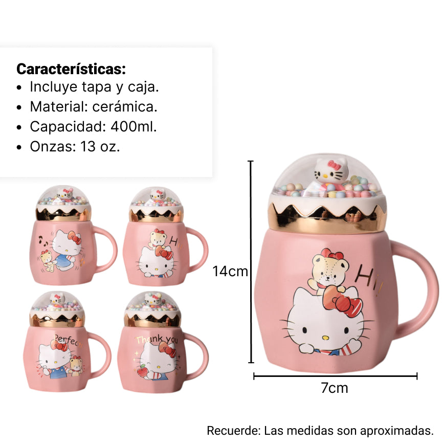 mug pocillo hello kitty personaje 420ml dim:8x8x13