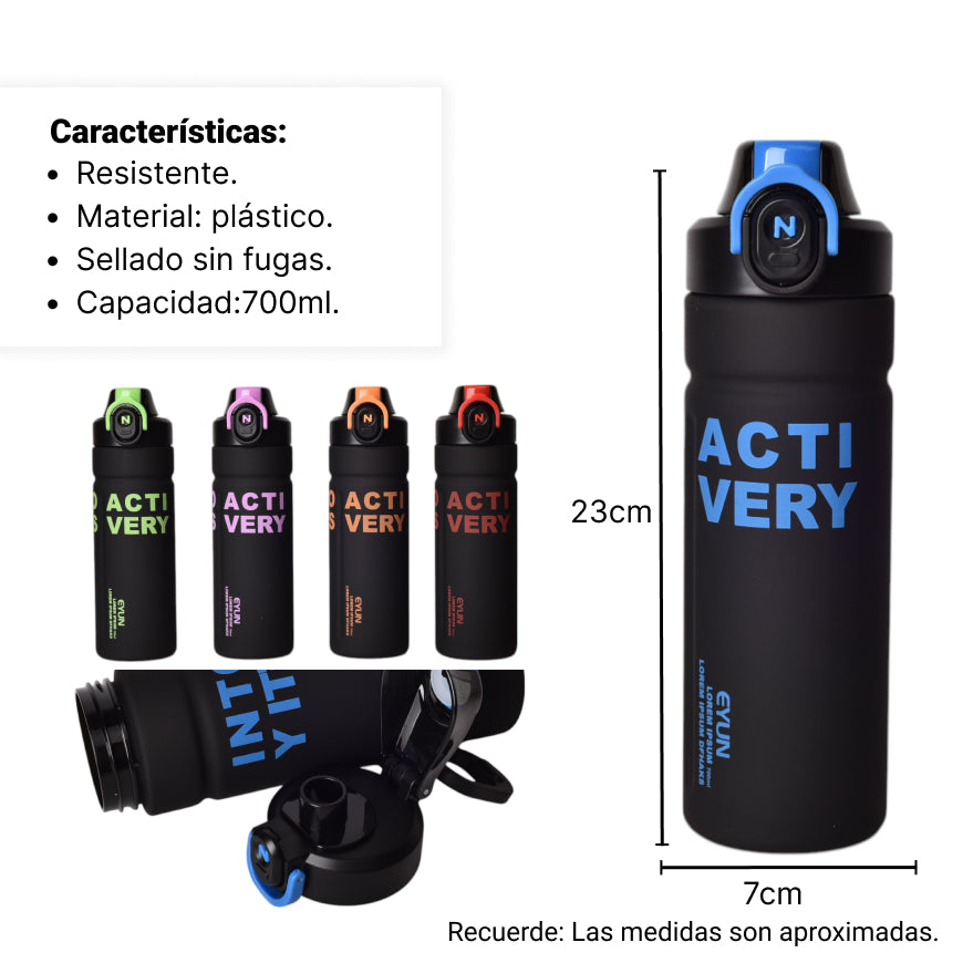 botella de agua 700ml plastico