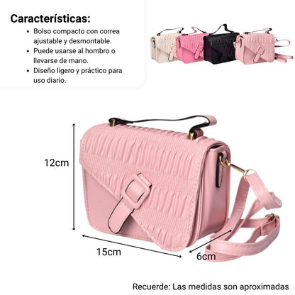 BOLSO CARTERA MANOS LIBRES CON CORREA DAMA SINTETICO DIM:15X12X6