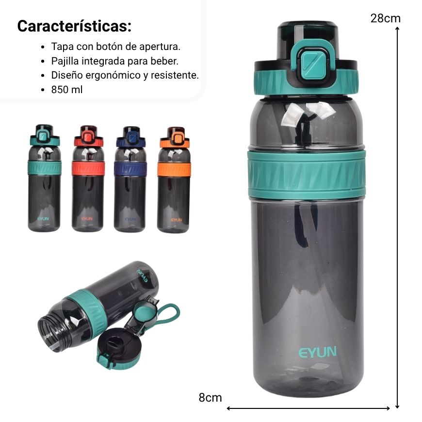 botella de agua plastico 850ml