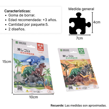 SET BORRADOR DINOSAURIO DIM:15*9CM