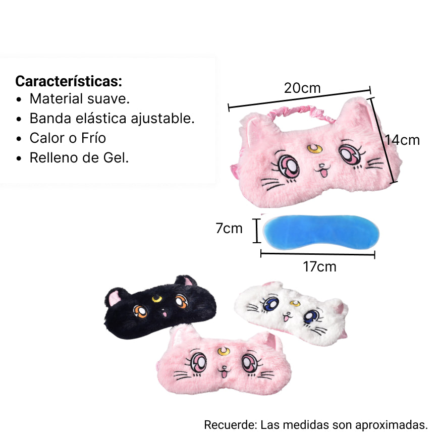 mascara cubre ojos, antifaz para dormir gaticos