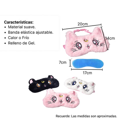MASCARA CUBRE OJOS, ANTIFAZ PARA DORMIR GATICOS