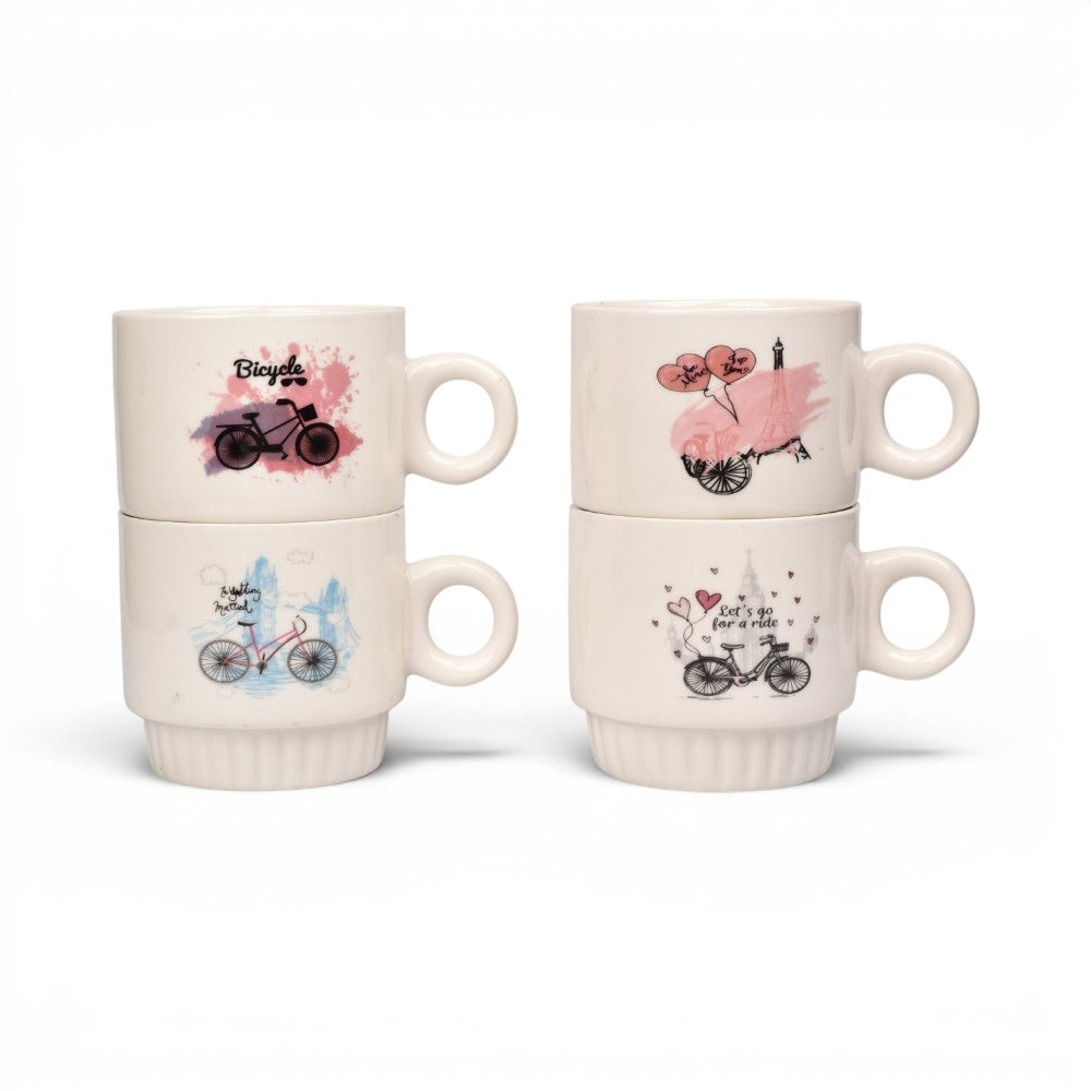 pocillo set 4pcs ceramica con base dim:26x9cm