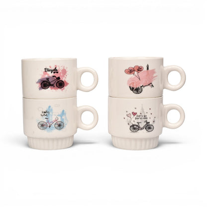POCILLO SET 4PCS CERAMICA CON BASE DIM:26X9CM