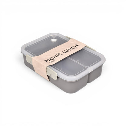 PORTACOMIDA CON DIVISIONES Y CON CUBIERTO PLASTICO 1200ML