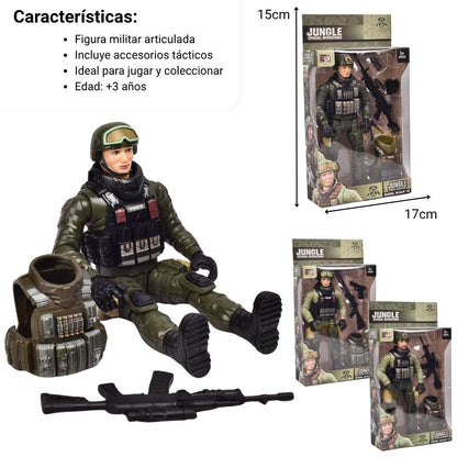 MUÑECO MILITAR PLASTICO DIM: 31*6*17CM