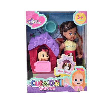 JUGUETE MUÑECAS PEQUEÑA PLASTICO CON ACCESORIOS DIM:12X6X16