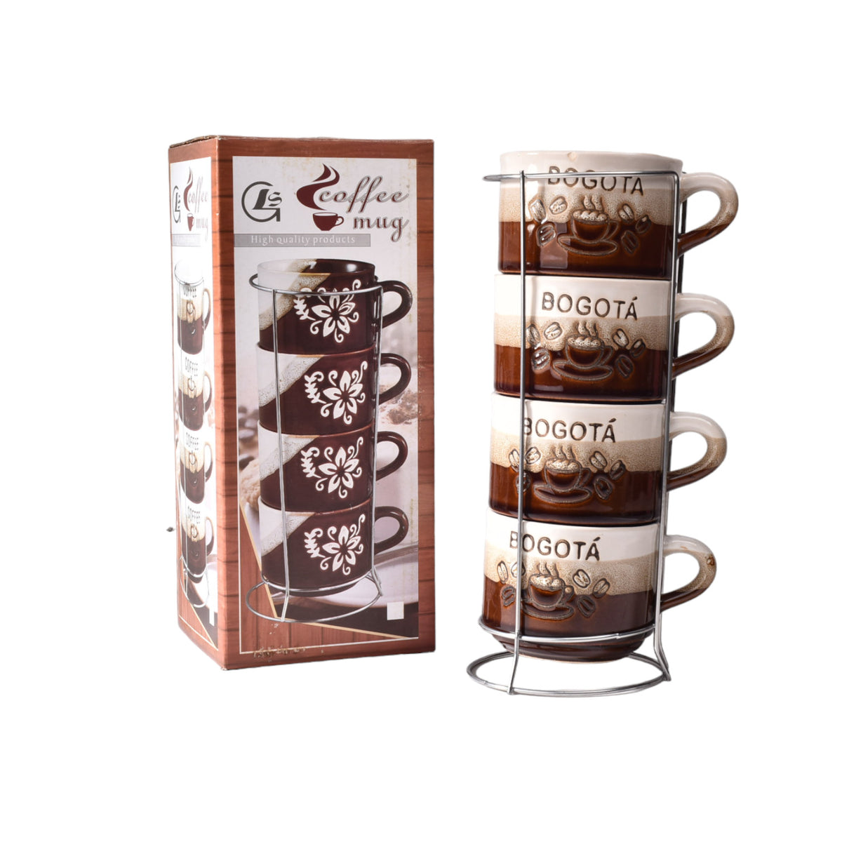 set 4pcs pocillos con base ceramica mediano