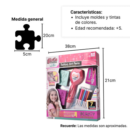 KIT TATUAJES TEMPORALES NIÑAS INFANTIL